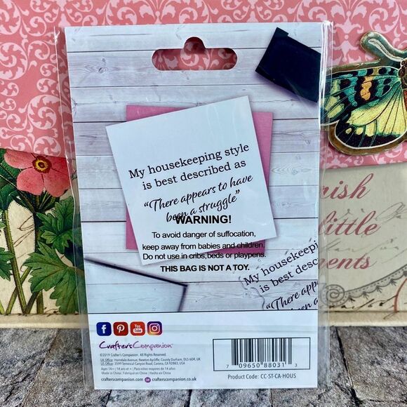 Crafter's Companion Clear Acrylic Stamp NWT Housekeeping 1 Piece Handmade Cards - Picture 4 of 4